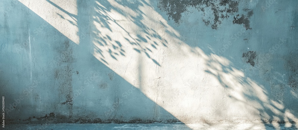 Poster concrete background with dramatic shadow pattern and ample copy space for creative design and visual