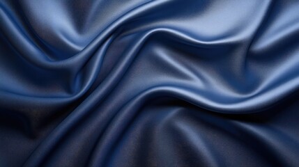 Obraz premium Elegant Blue Satin Fabric Texture with Smooth Curves and Abstract Patterns for Stylish Backgrounds and Design Projects