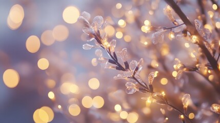 Delicate Floral Decoration with Soft Light and Bokeh Effects for Serene Atmosphere