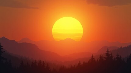 Obraz premium rising sun casting golden rays over a tranquil landscape