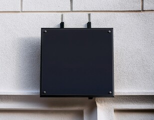 Obraz premium Clean and Minimal Blank Signboard Display on Building Wall
