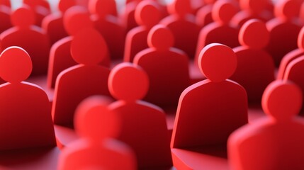 Fototapeta premium Red figures representing community engagement.