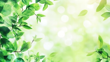 Vibrant Green Leaves Nature Spring Background