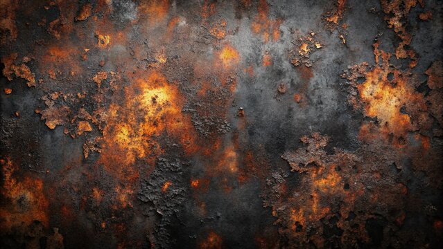 Black abstract background. Dark rusty metal texture. Black rust grunge background.
