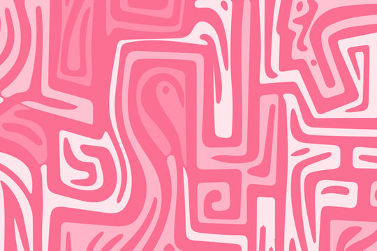 Abstract pink pattern with flowing lines and curves emphasizing fluid design