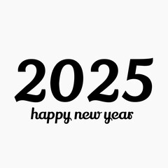 Happy New Year 2025 text design vector, Happy New Year 2025 typography