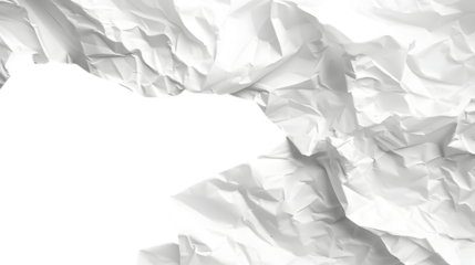 Folded paper sheet with visible creases, isolated on white background 