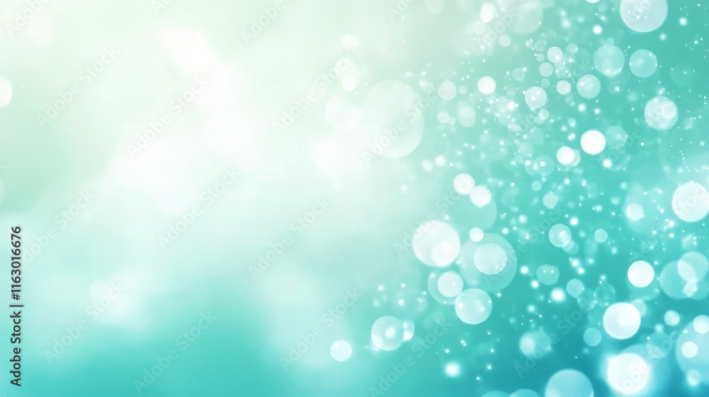 Poster soft teal bokeh background for creative projects.