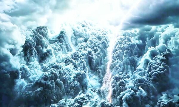 Dramatic storm clouds illuminated by striking lightning, showcasing turbulent skies, intricate textures, and moody atmospheres, perfect for nature photography, weather visuals, and cinematic storm sce