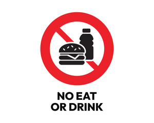No Eat or Drink Sign, Essential for Cleanliness and Regulation, High-Quality Vector Stock Image