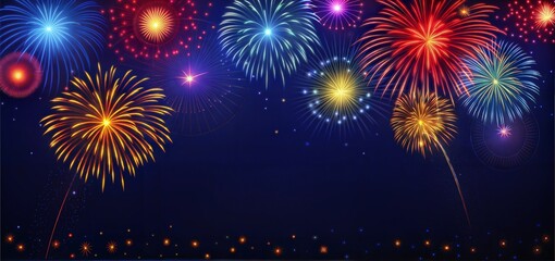 Happy  Fireworks Background  generate ai