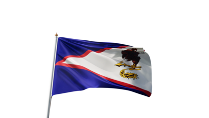 Flag of the american samoa with no background, transparent png, flag on a flag pole waving in the wind, national symbol of the island, country in oceania, picture of a flag	