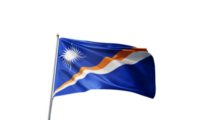 Flag of the marshall slands with no background, transparent png, flag on a flag pole waving in the wind, national symbol of the marshall islands, country in oceania, picture of a flag	