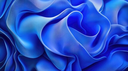 Fototapeta premium A close-up of flowing blue fabric, creating a soft, abstract wave-like texture.
