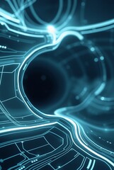 Naklejka premium Abstract Futuristic Technology Background with Glowing Lines and Patterns