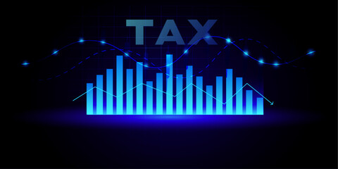 tax chart arrow up growth graph  investment to success. financial data graph strategy profit money.