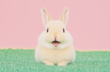 Obraz premium adorable bunny cartoon retro style