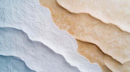 Naklejka premium Birds eye view of sand dunes creating dynamic patterns with light and shadow