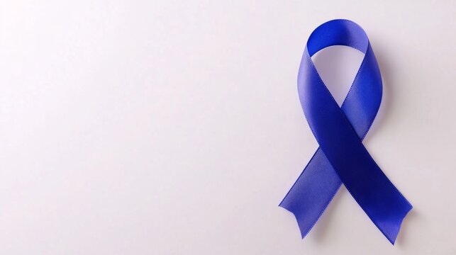 A single blue ribbon on a white background - Powered by Adobe