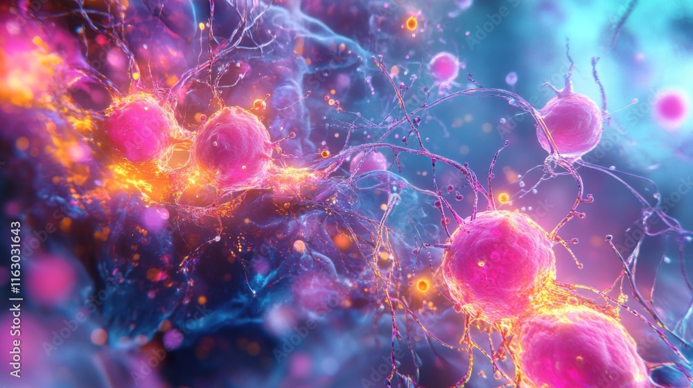 Poster abstract cellular structure artistic representation