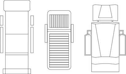 vector sketch illustration of the silhouette of a lounge chair design seen from above.eps