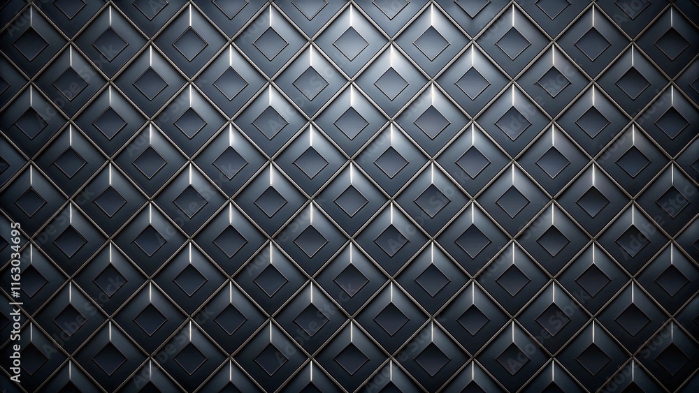 Poster dark abstract background with a geometric diamond grid pattern. the diamonds are arranged symmetrica