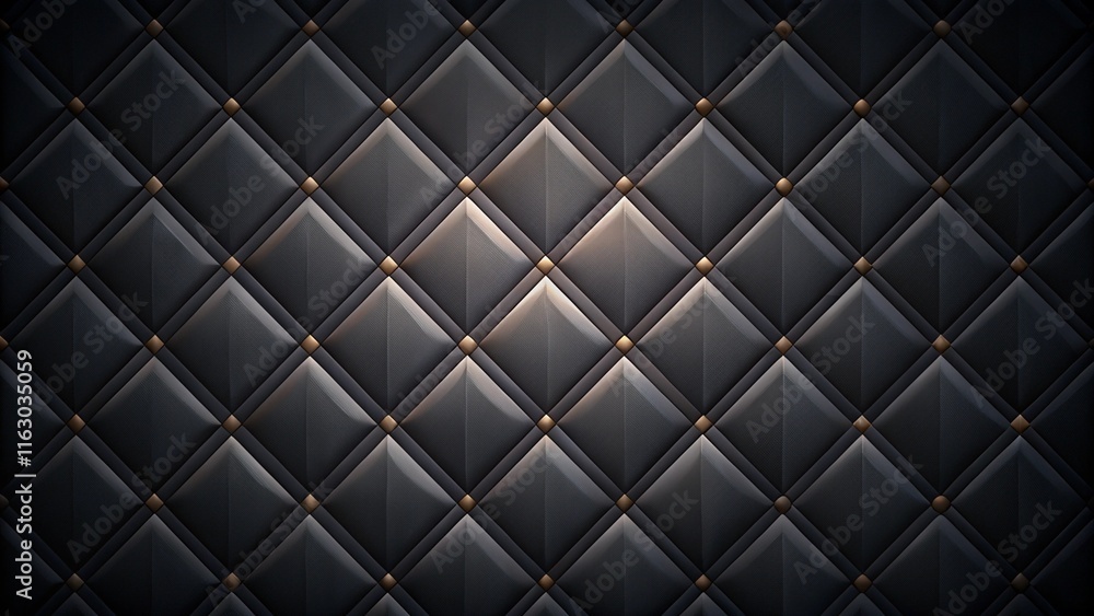 Poster a sleek and modern dark background featuring a seamless quilted diamond pattern. each diamond appear