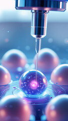 detailed close-up image of the in vitro fertilization (IVF) process