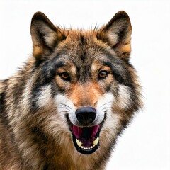Fototapeta premium Portrait of a wolf on a white background