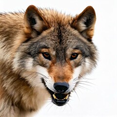 Fototapeta premium Portrait of a wolf on a white background