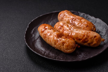 Grilled sausages with spices and herbs