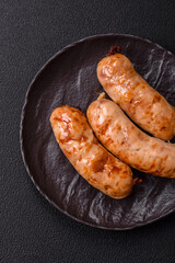 Grilled sausages with spices and herbs