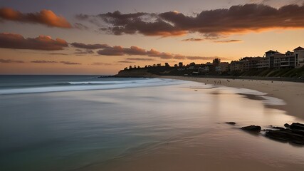 sunset over the beach
