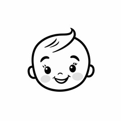 Facial expression (Emoticons) collection of cute baby boy and baby girl