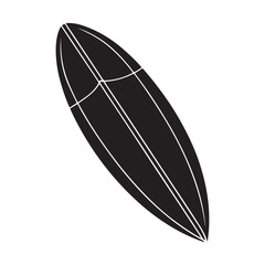 surfboard silhouette, black and white silhouette, vector and illustration