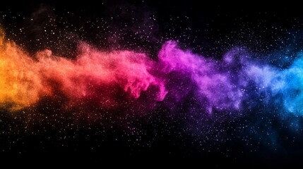 Naklejka premium Colorful Powder Explosion Against Black Background