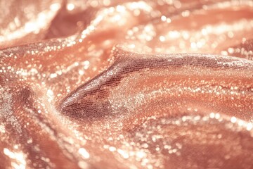 Fototapeta premium shimmering rose gold sequin fabric, showcasing its elegant sparkle and intricate texture, with soft lighting reflecting