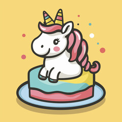 Cute unicorn cartoon illustration