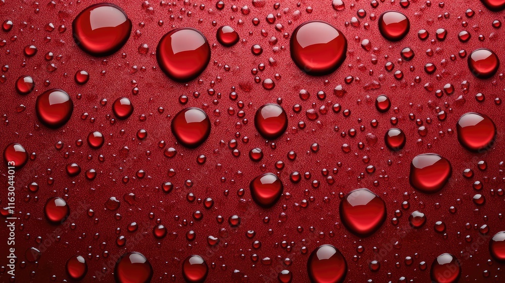 Poster abstract red textured background with metallic bubbles