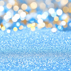 Fototapeta premium Blue Glitter Lights Abstract Background