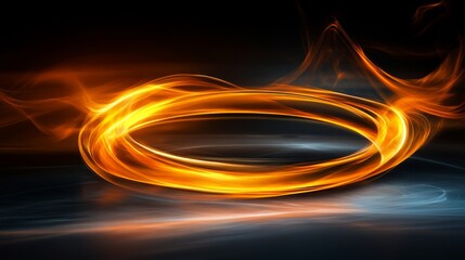 Naklejka premium Fiery Orange Ring Abstract Light Energy Flow