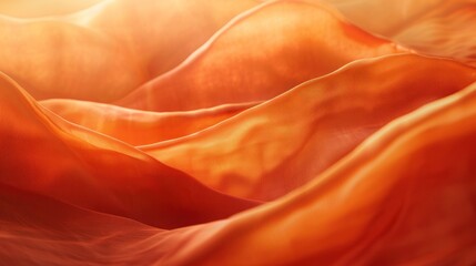 Obraz premium Abstract Background of Orange Fabric with Smooth Lines