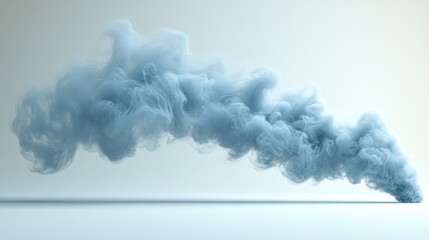 Naklejka premium Abstract blue smoke cloud swirl, isolated on white background.