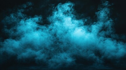 Fototapeta premium Abstract blue smoke cloud on black background. (2)