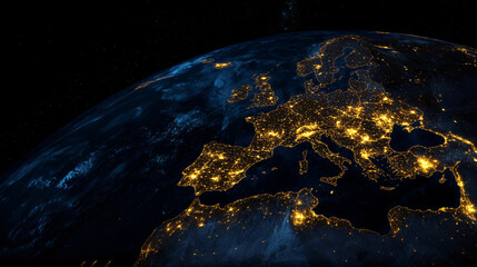 The Earth is lit up with lights