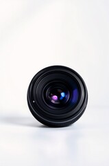 High-Quality Camera Lens Isolated on Light Background