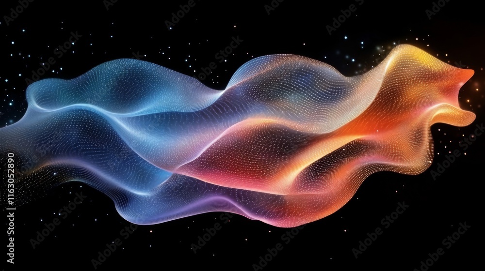 Poster abstract colorful wave pattern design in space