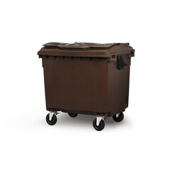 Durable Brown Residential and Commercial Waste Bin with Wheels for Easy Transportation and...