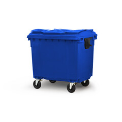 High-Quality Blue Industrial Dumpster with Wheels for Efficient Waste Management and Disposal in Various Commercial and Industrial Settings