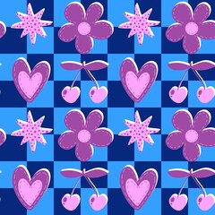 Valentine hearts seamless 14 February love pattern for wrapping paper